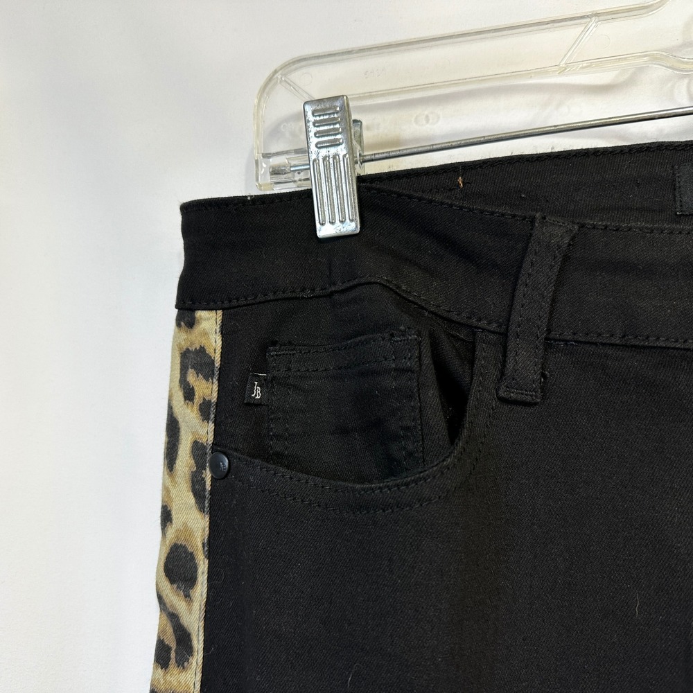 Judy Blue Size 13/31 Jeans Black Skinny Jegging Leopard Stripe Mid Rise 1655 - Picture 5 of 10